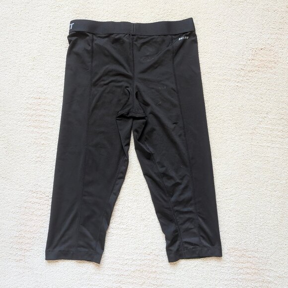 EUC Nike Pro Combat Dri-Fit Compression Crop Leggings Women's Large Black capri - Picture 3 of 11